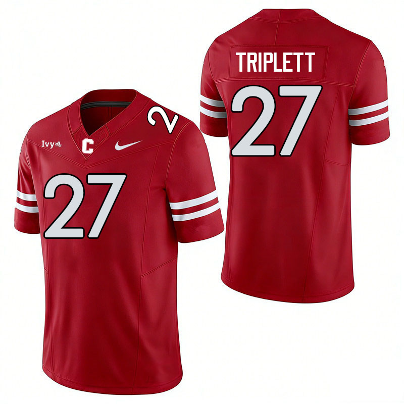 Cornell Big Red #27 Jordan Triplett College Football Jerseys,Uniforms Stitched-Red